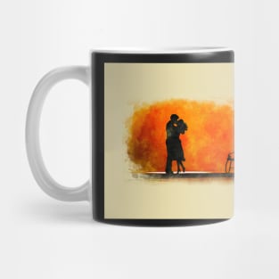 Love Couple in Sunset, Watercolor Mug